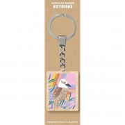 Wooden Keyring | Rainbow Kookaburra